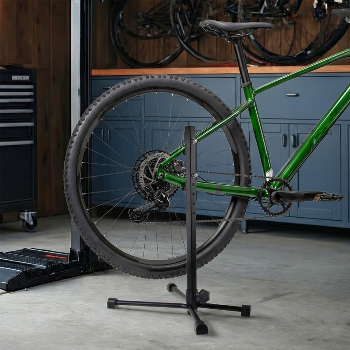 Vertikální stojan na jízdní kola Maclean, ocelová, max. zatížení 20 kg, vhodný pro MTB kola s koly do 27,5" MC-434