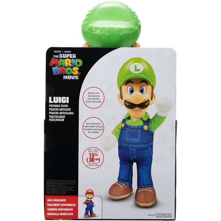 SUPER MARIO Movie Luigi, plyšový, maskot z kresleného filmu, 30 cm