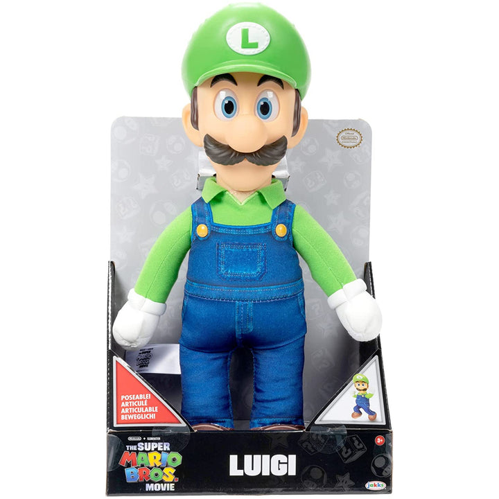 SUPER MARIO Movie Luigi, plyšový, maskot z kresleného filmu, 30 cm