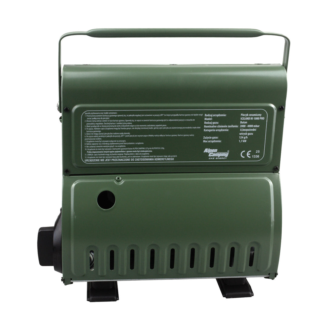 Přenosný plynový vařič Alpen Camping, spotřeba plynu 124 g/h, piezoelektrické zapalování, IK-1000 PRO, ICELAND + 4 kartuše