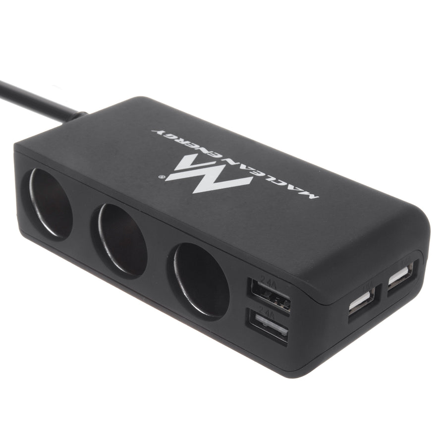 Rozdělovač zásuvek zapalovače Maclean, voltmetr, 120W