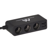Rozdělovač zásuvek zapalovače Maclean, voltmetr, 120W