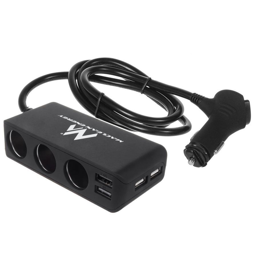 Rozdělovač zásuvek zapalovače Maclean, voltmetr, 120W