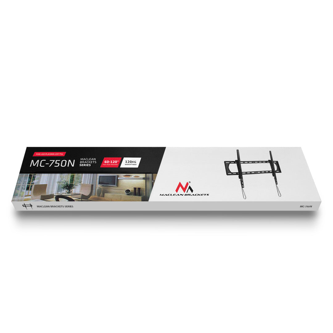 Držák Maclean pro TV nebo monitor, max. VESA 900x600, 60-120", 120 kg, černá, MC-750N