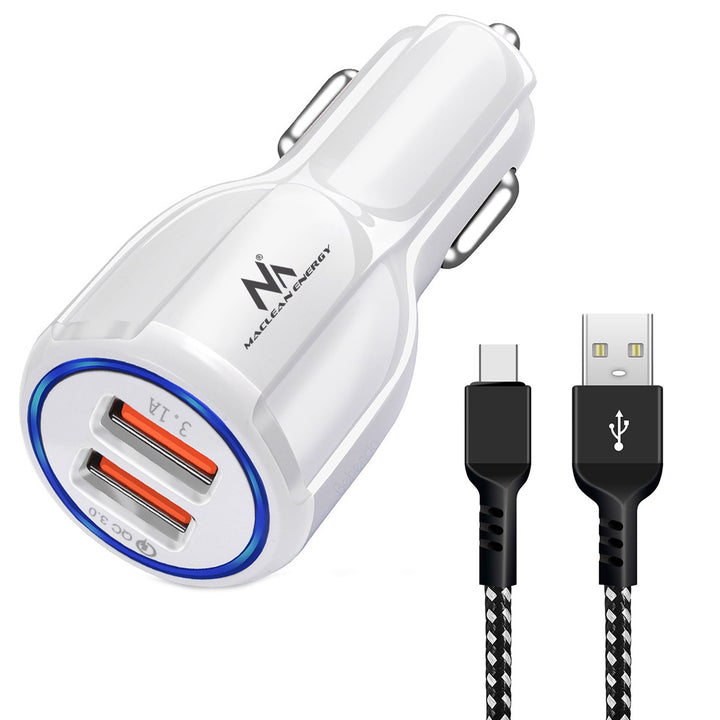 Nabíječka do auta Maclean, Qualcomm Quick Charge, QC 3.0 - 5V/3A, 9V/1,8A, 12V/1,6A, 5V/3,1A zásuvka s kabelem USB typu C