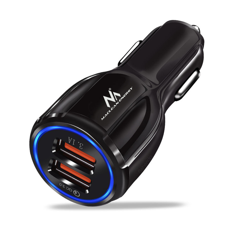 Nabíječka do auta Maclean, Qualcomm Quick Charge, QC 3.0 - 5V/3A, 9V/1,8A, 12V/1,6A, 5V/3,1A zásuvka s kabelem USB Lightning
