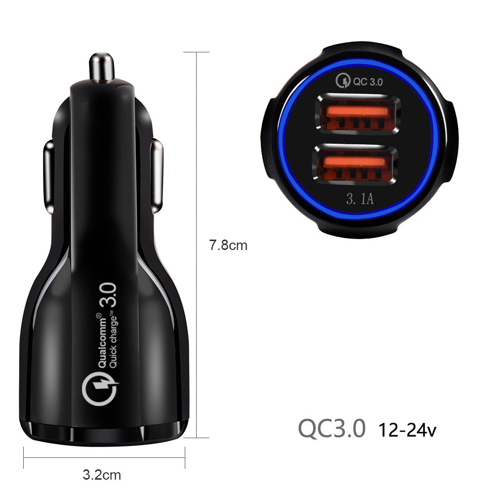 Nabíječka do auta Maclean, Qualcomm Quick Charge, QC 3.0 - 5V/3A, 9V/1,8A, 12V/1,6A, 5V/3,1A zásuvka s kabelem USB Lightning