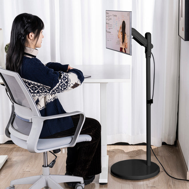 Mobilní podlahový stojan na monitor/TV Maclean, plynová pružina, 17"-35", 2-10 kg, černý, MC-970B