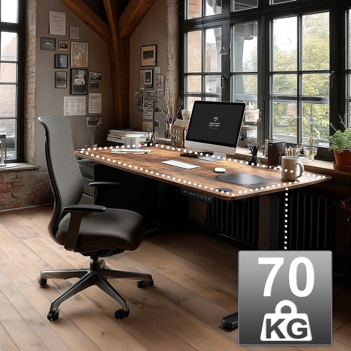 Psací stůl Ergo Office s elektrickým nastavením výšky, pro stání a sezení, max. výška 114 cm, ER-451
