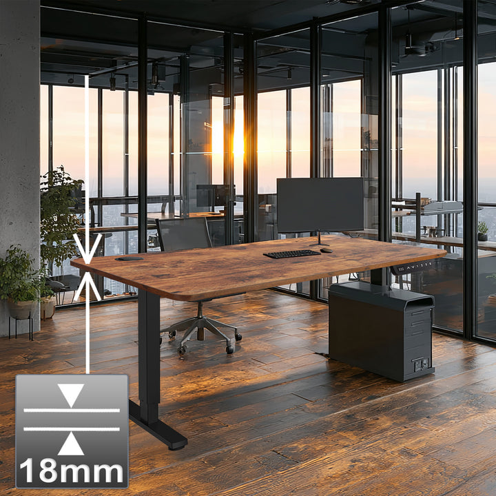 Psací stůl Ergo Office s elektrickým nastavením výšky, pro stání a sezení, max. výška 114 cm, ER-451