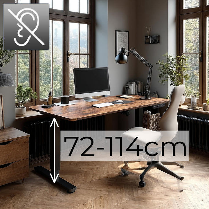 Psací stůl Ergo Office s elektrickým nastavením výšky, pro stání a sezení, max. výška 114 cm, ER-451
