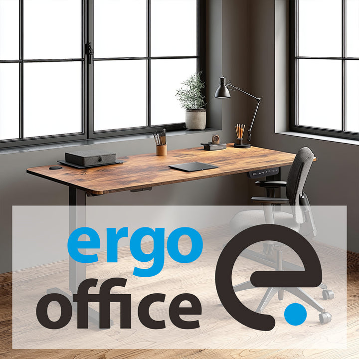 Psací stůl Ergo Office s elektrickým nastavením výšky, pro stání a sezení, max. výška 114 cm, ER-451