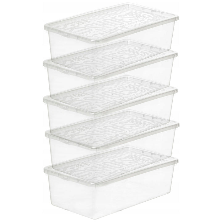 5x Dámská krabice na boty, průhledná, Plast Team Basic