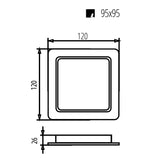 Stropní panel Maclean LED, podhledový, SLIM, 9W, neutrální bílá 4000K, 120*120*26mm, 900lm, MCE373 S