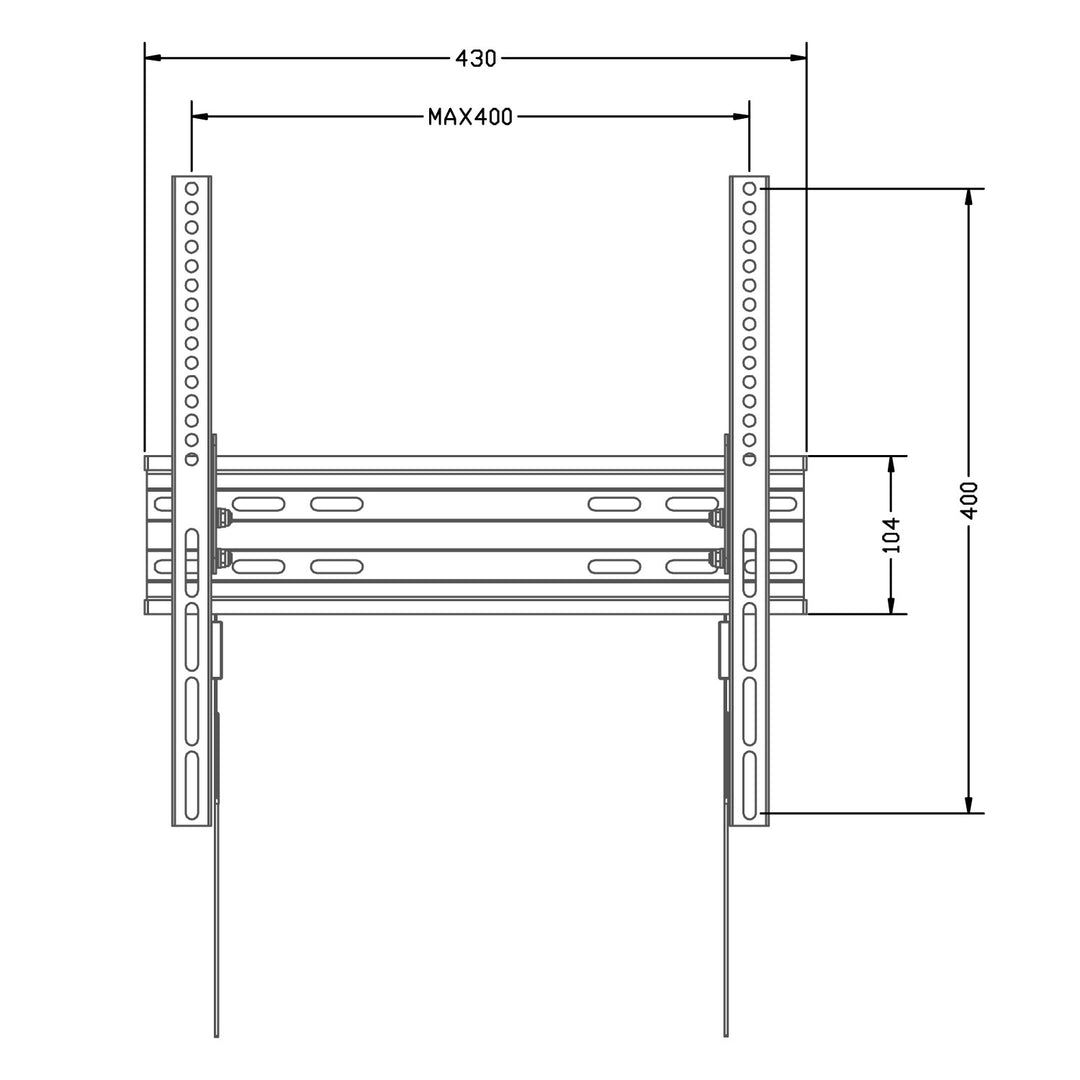 Držák Maclean pro TV nebo monitor, max. VESA 400x400, 32-70", 45 kg, černý, MC-748A