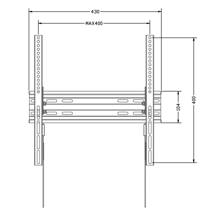 Držák Maclean pro TV nebo monitor, max. VESA 400x400, 32-70", 45 kg, černý, MC-748A