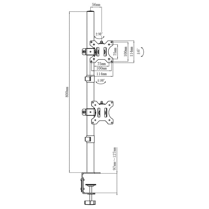 Držák na monitor Maclean, max. VESA 100x100, 13-27", 9 kg, MC-966