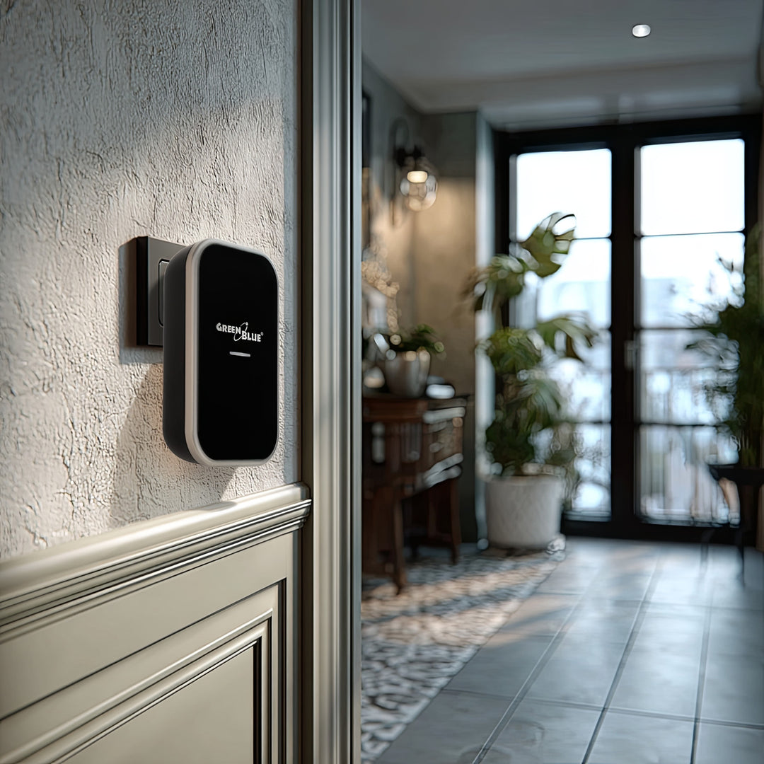 Kinetický bezdrátový zvonek bez baterií, 38 melodií, černý, dosah až 200 m, IP44, GreenBlue GB157 B