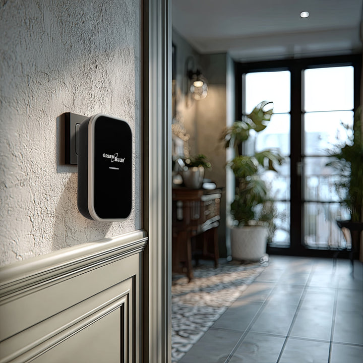 Kinetický bezdrátový zvonek bez baterií, 38 melodií, černý, dosah až 200 m, IP44, GreenBlue GB157 B