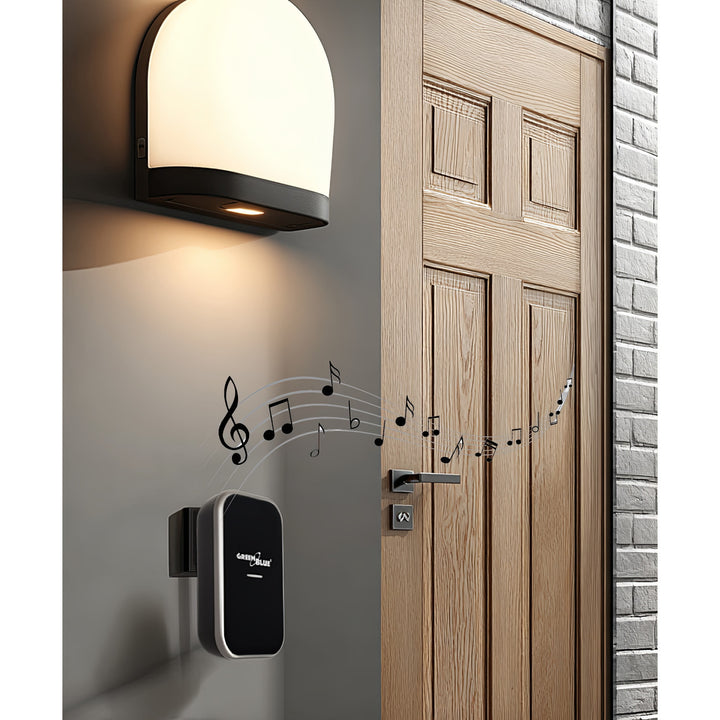 Kinetický bezdrátový zvonek bez baterií, 38 melodií, černý, dosah až 200 m, IP44, GreenBlue GB157 B