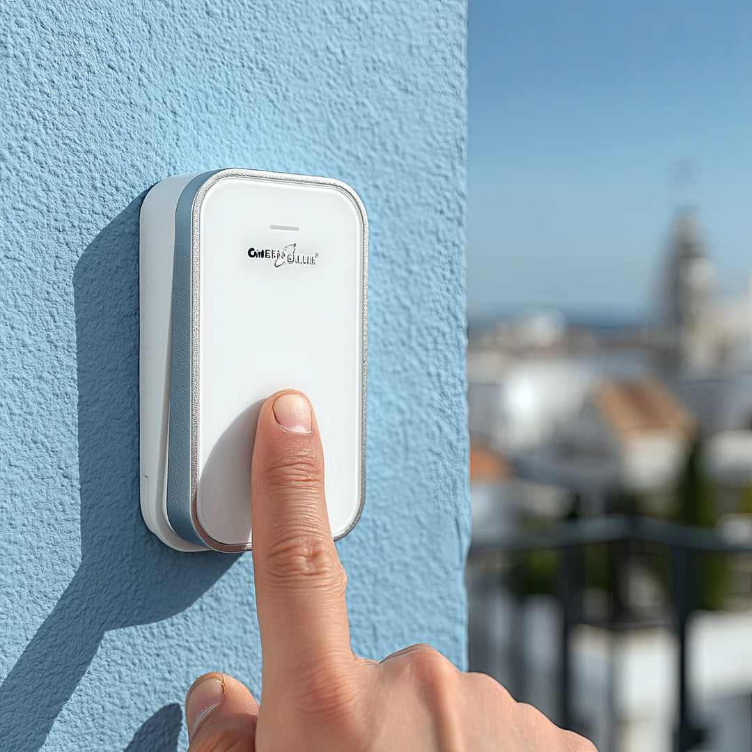 Kinetický bezdrátový zvonek bez baterií, 38 melodií, bílý, dosah až 200 m, IP44, GreenBlue GB157 W