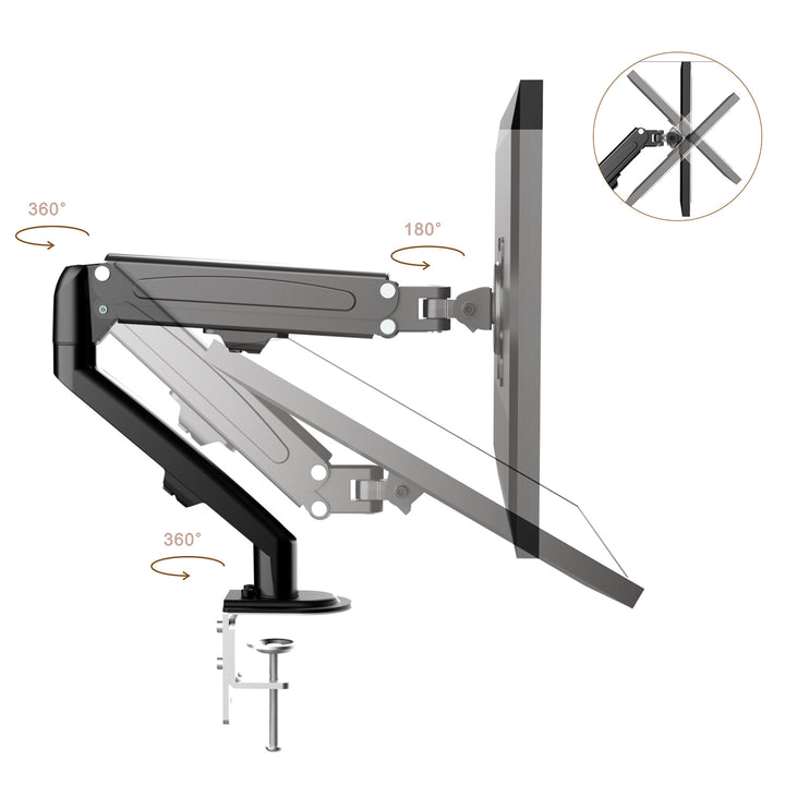 Držák na monitor Maclean, plynová pružina, 13"-27", 8 kg, černý, MC-860N