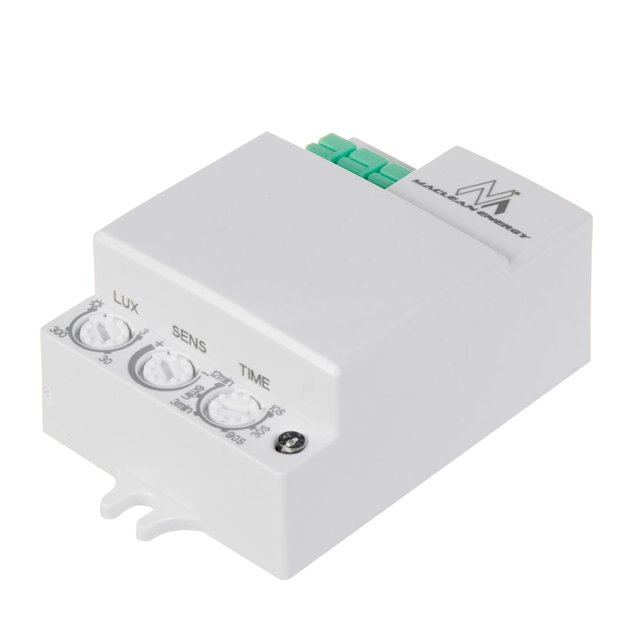 Mikrovlnný detektor pohybu Maclean, dosah 8 m, max. zátěž 1200 W, IP20, 5,8 GHz, MCE316