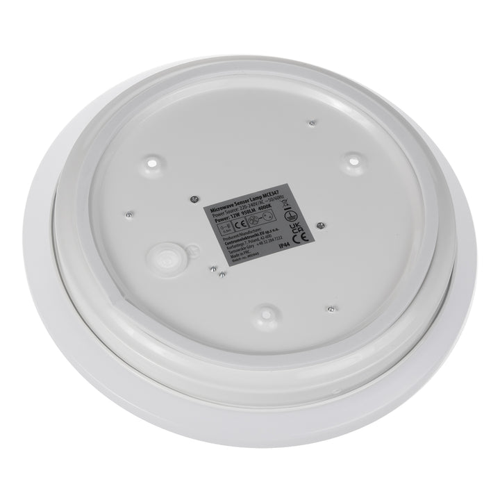 Stropní LED svítidlo Maclean, mikrovlnný senzor 5,8 GHz,4000K, 12 W, 950 lm, IP44, MCE347