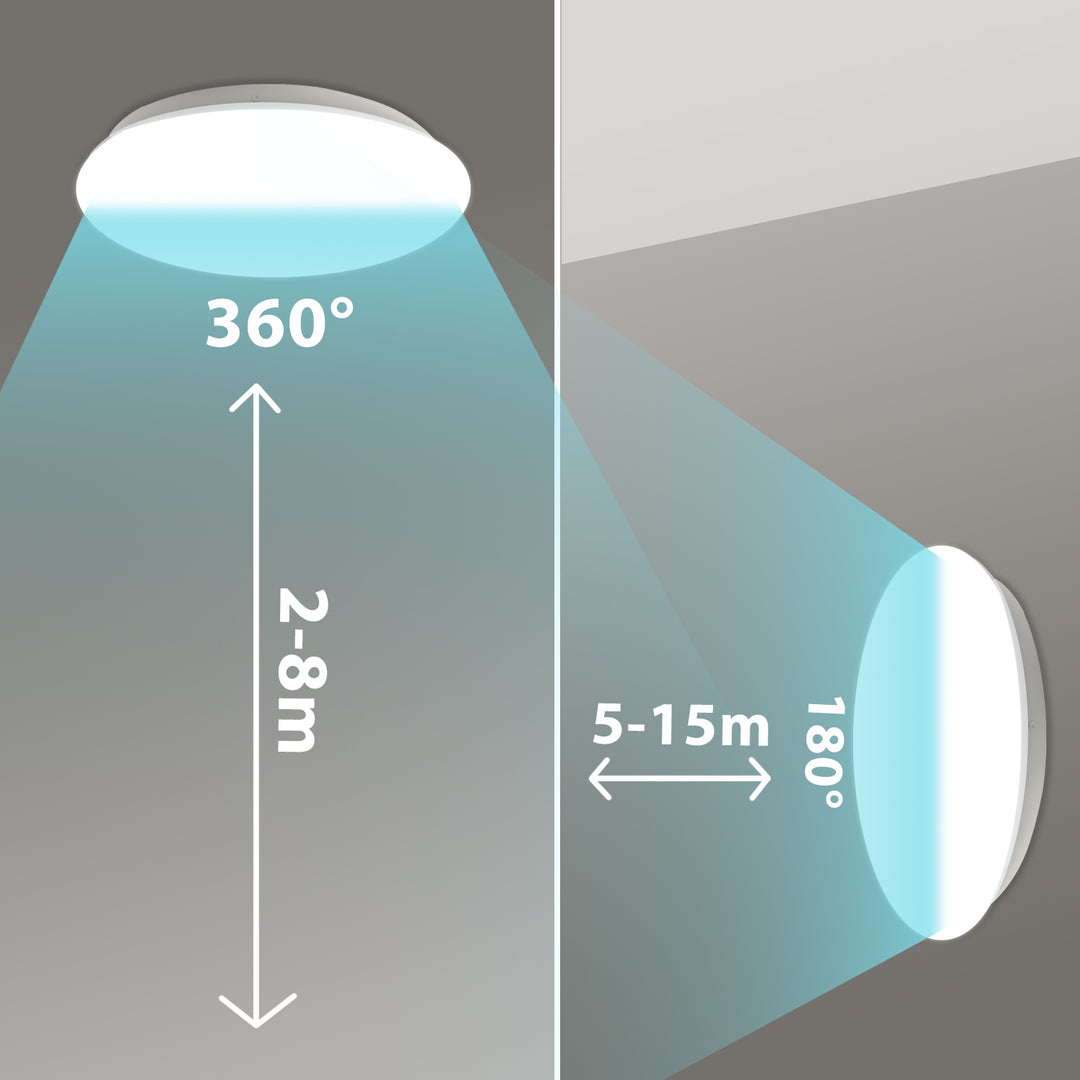 Stropní LED svítidlo Maclean, mikrovlnný senzor 5,8 GHz,4000K, 12 W, 950 lm, IP44, MCE347