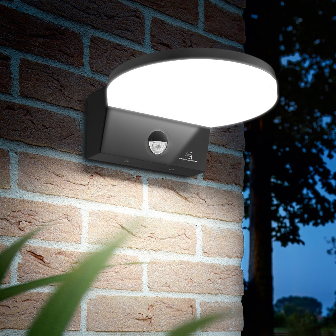 Senzorová LED lampa Maclean, PIR senzor pohybu, černá, 15W, IP65, 1560lm, neutrální bílá (4000K) MCE344 B