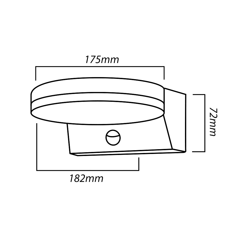 Senzorová LED lampa Maclean, PIR senzor pohybu, šedá, 15W, IP65, 1560lm, neutrální bílá (4000K) MCE344 GR