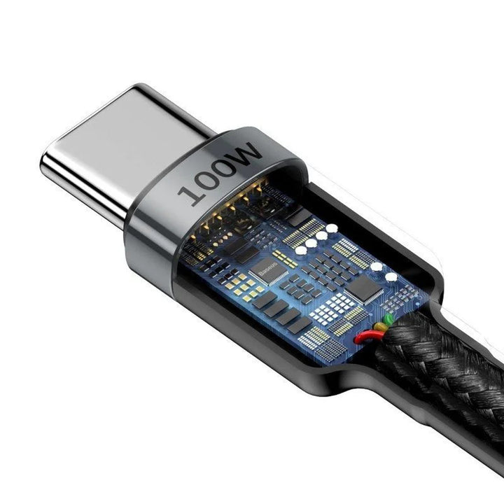 Kabel USB-C PD 2.0 200cm Baseus Cafule CATKLF-ALG1 Quick Charge 3.0 5A s podporou rychlého nabíjení 100W