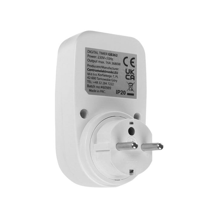 GreenBlue digitální časový spínač - časovač, max. zatížení 16A, IP20, GB362 E
