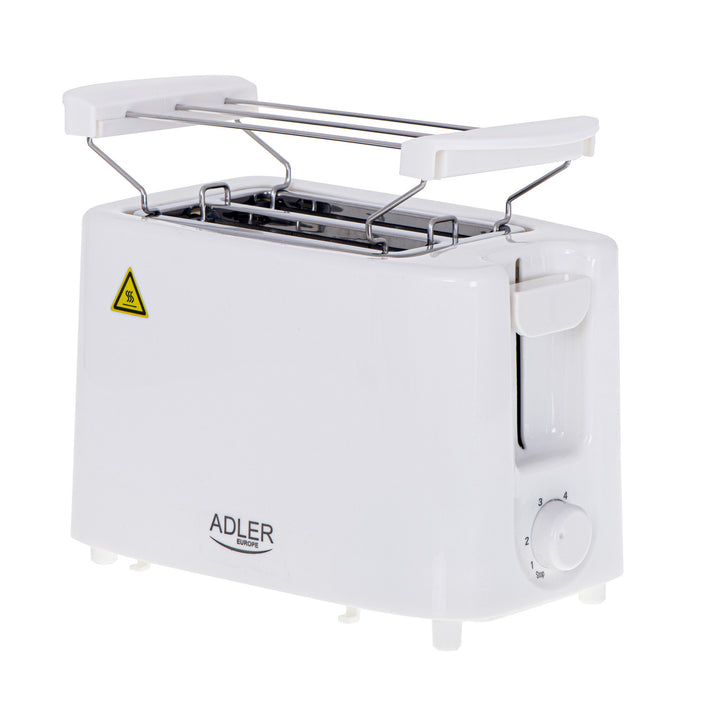 Topinkovač Adler, 6 stupňů regulace, rošt na housky, 900 W, bílý, AD 3223