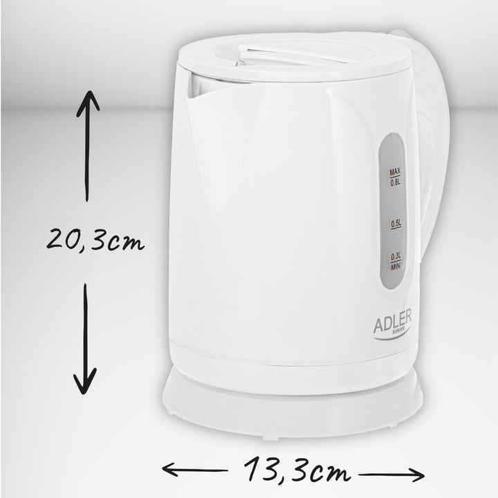 Bezdrátová elektrická konvice Adler, objem 0,8 l, výkon 850 W, AD1371