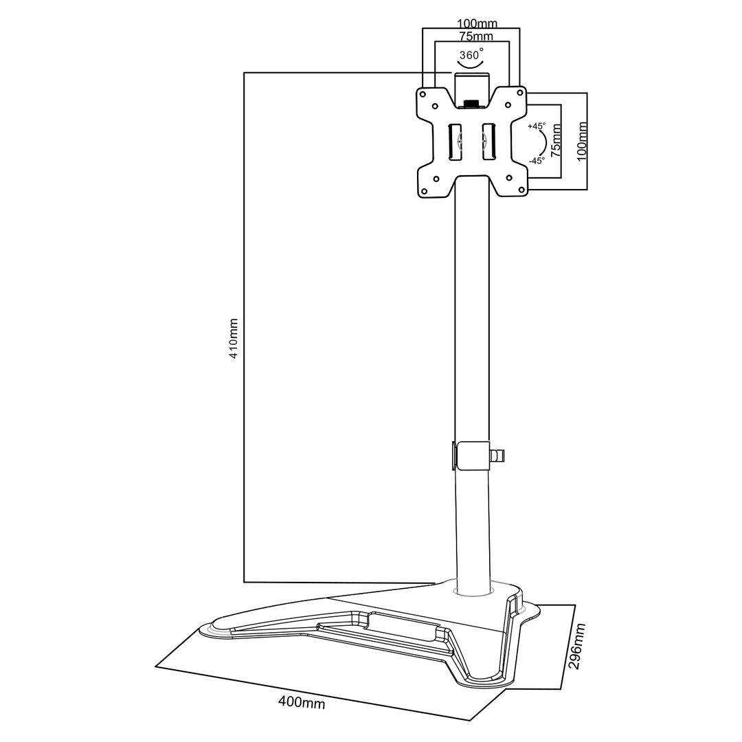 Držák na monitor Maclean, max. VESA 100x100, 13-27", 8 kg, MC-987