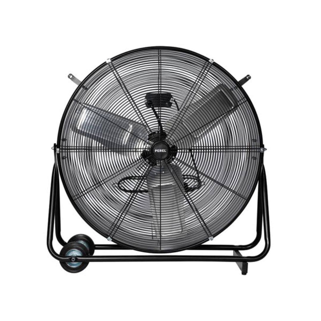 Velký podlahový ventilátor 75 cm kovový černý s nastavitelnou výškou