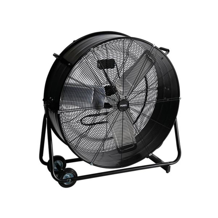 Velký podlahový ventilátor 75 cm kovový černý s nastavitelnou výškou