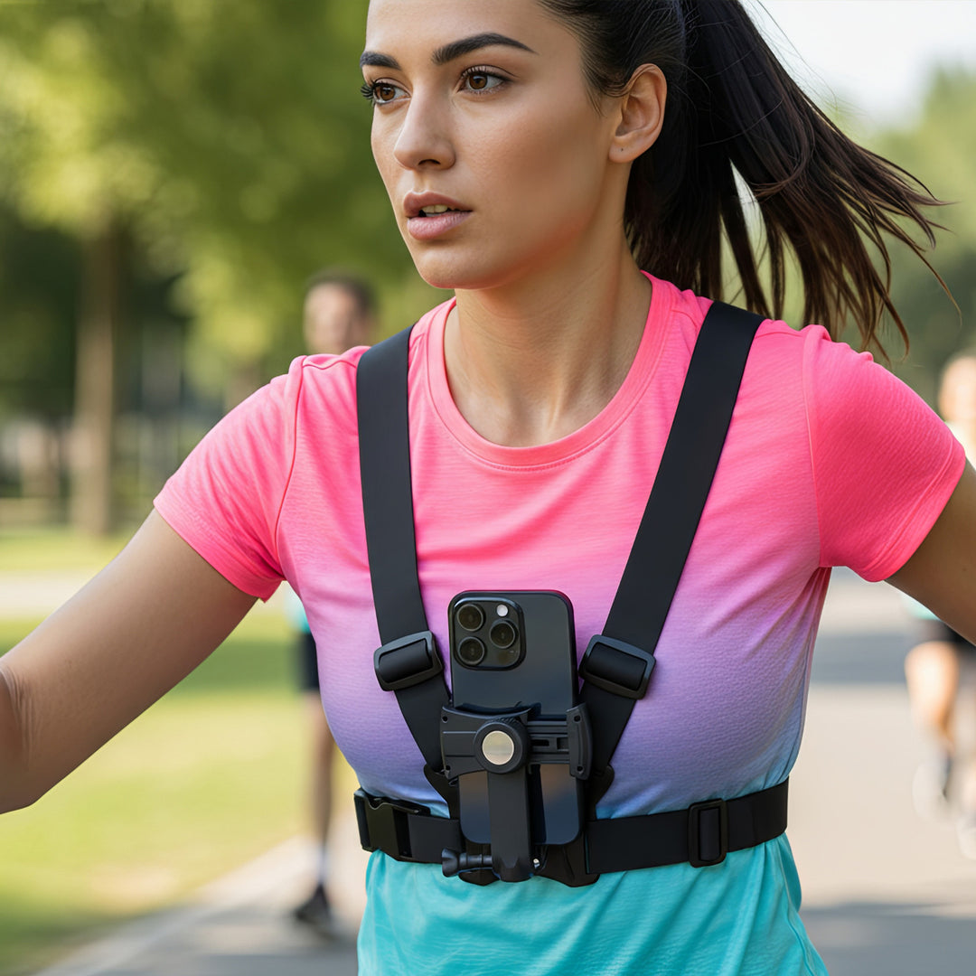 Maclean Sportovní postroj na telefon, univerzální, pro telefon, fotoaparát, GoPro a další kamery, otočný držák, MC-294