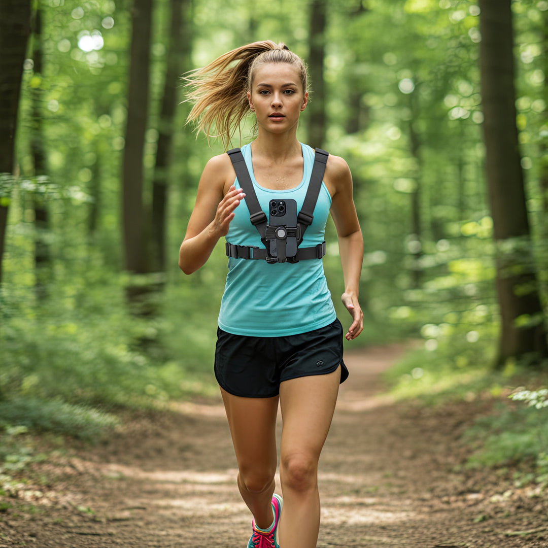 Maclean Sportovní postroj na telefon, univerzální, pro telefon, fotoaparát, GoPro a další kamery, otočný držák, MC-294