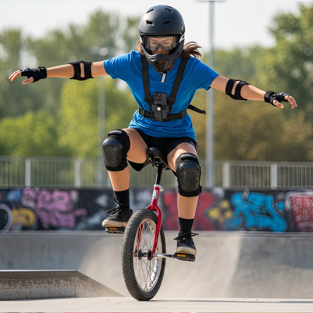 Maclean Sportovní postroj na telefon, univerzální, pro telefon, fotoaparát, GoPro a další kamery, otočný držák, MC-294