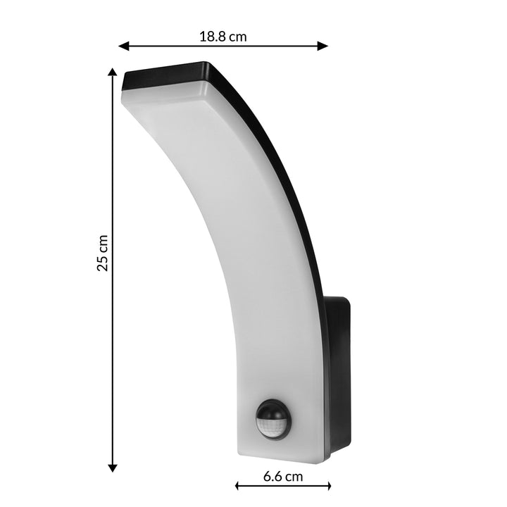 Maclean 20W LED lampa s pohybovým senzorem IP65 2000lm černá 4000K