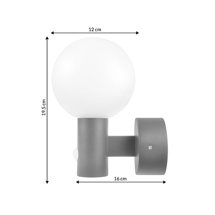 Maclean PIR detektor pohybu LED lampa šedá 15W IP65 1600lm 4000K