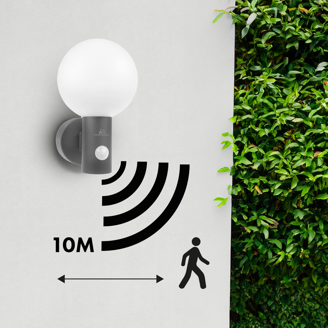 Maclean PIR detektor pohybu LED lampa šedá 15W IP65 1600lm 4000K
