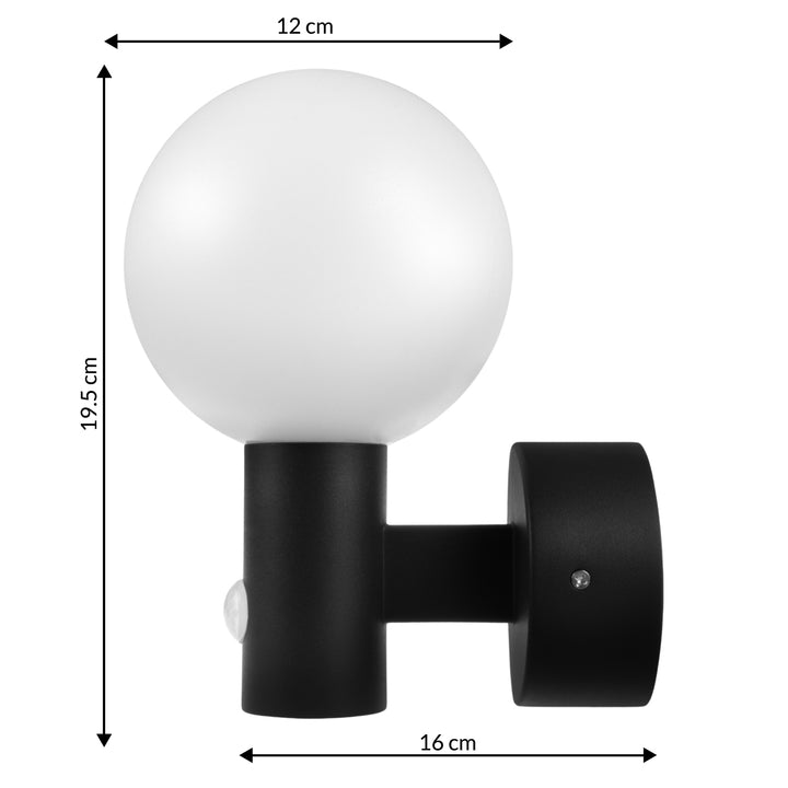 Maclean PIR detektor pohybu LED lampa černá 15W IP65 1600lm 4000K