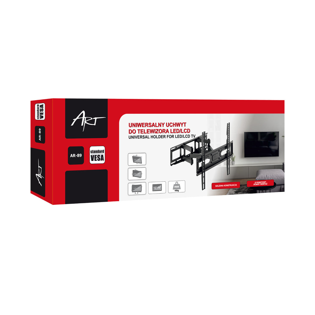 ART držák na TV, 32-70'', 40 kg, černý, VESA 400x400, AR-89
