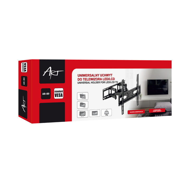 ART držák na TV, 32-70'', 40 kg, černý, VESA 400x400, AR-89