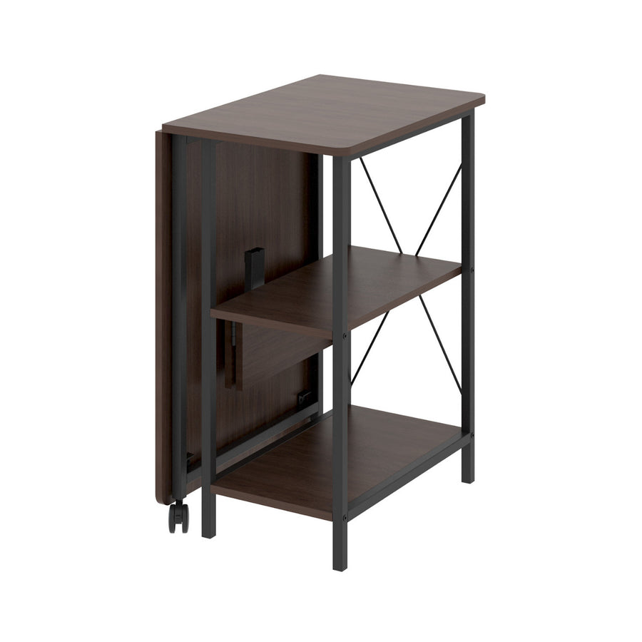 Skládací stůl Maclean Loft, rozměry: 107x45x75cm, max. 150 kg, s deskou, barva tmavý ořech, MC-411 B