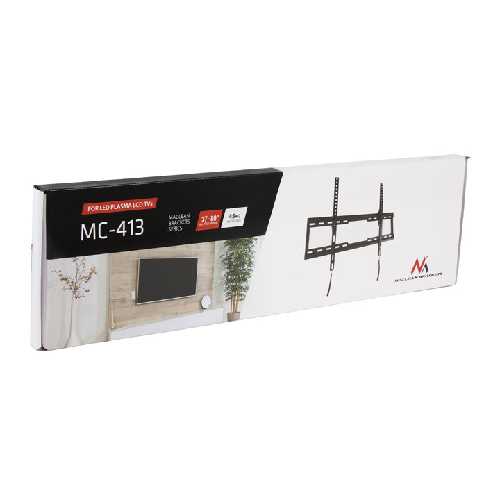 Držák na TV Maclean, max. VESA 600x400, 32-80", 45 kg, nastavení sklonu +0°~-10°, MC-413