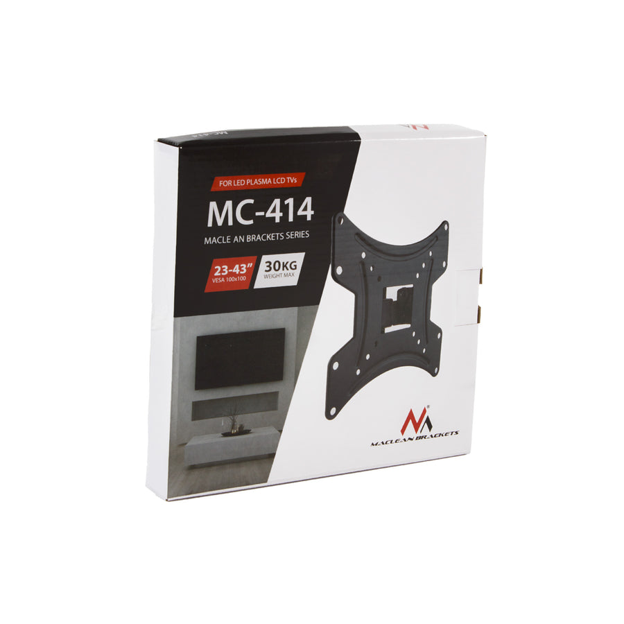 Držák Maclean pro TV nebo monitor, max. VESA 200x200, 23-43", 30 kg, černý, MC-414